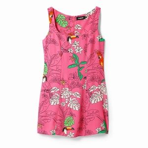 Desigual Pink and Green Sundress Resort Wear